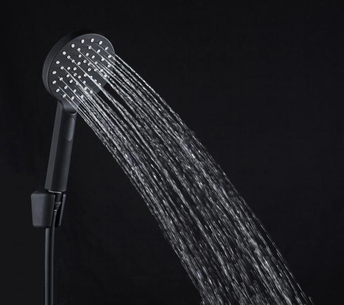 Square Bathroom Shower Head Set Sprayer ABS Black Matt 0.30Mpa - 1Mpa Water Pressure