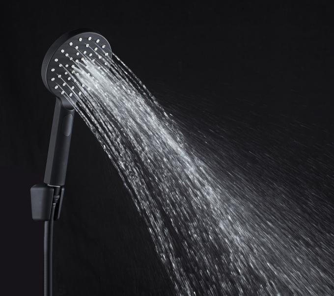 Square Bathroom Shower Head Set Sprayer ABS Black Matt 0.30Mpa - 1Mpa Water Pressure