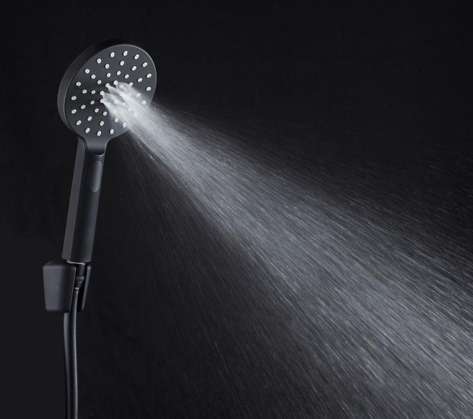 Square Bathroom Shower Head Set Sprayer ABS Black Matt 0.30Mpa - 1Mpa Water Pressure