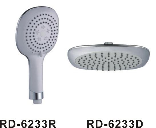 ABS Square Bathroom Shower Head Set Sprayer Chromed Surface Finishing Plastic Bubber Bag