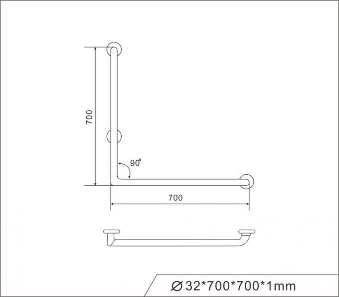 Stainless Steel Bathroom Assistive Devices Safety Grab Bar Handicap Custom Color