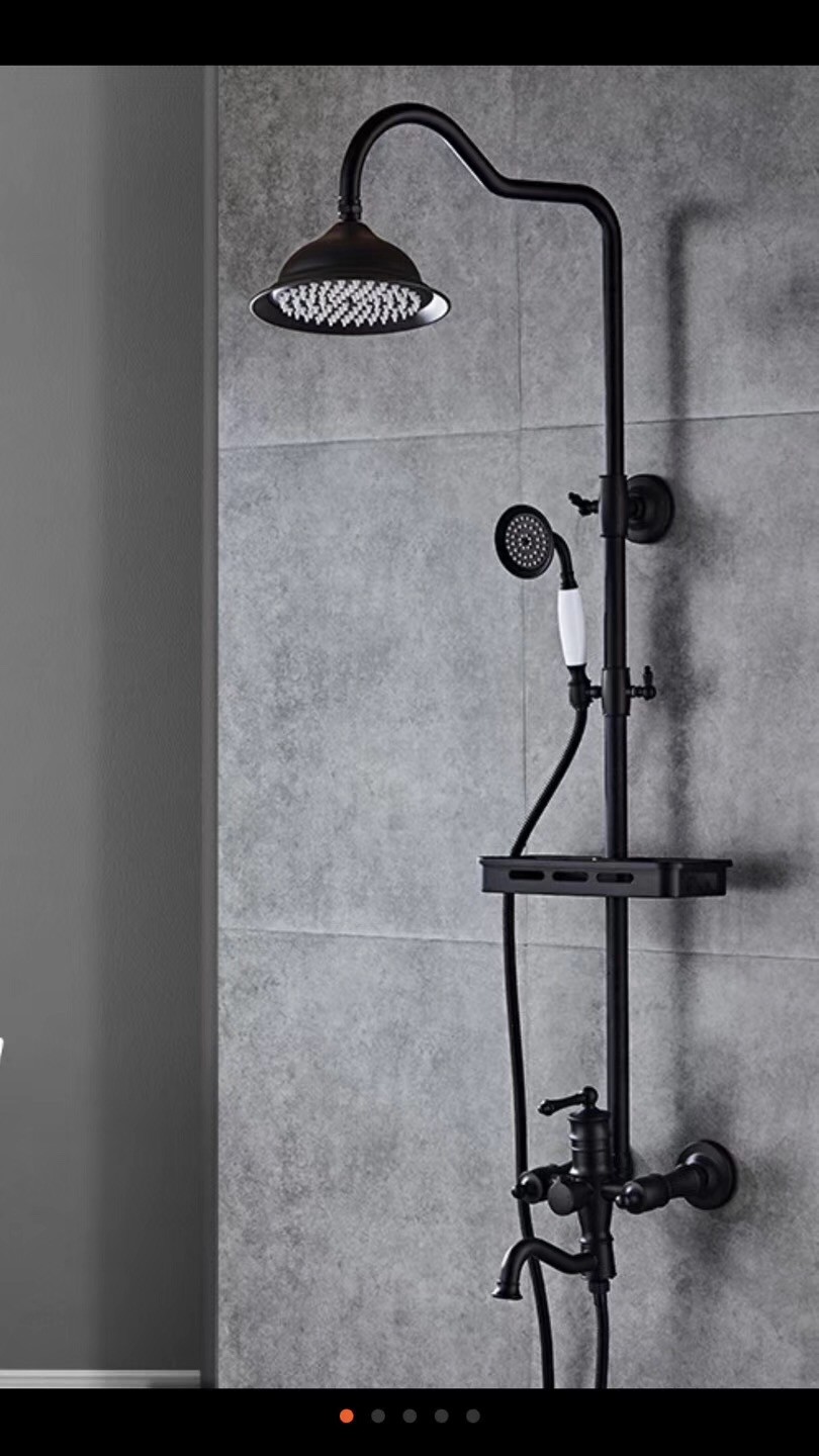 Black shower set /stainless steel adjustable bath shower column shower set /shower dusche/shower douche/chuveiro