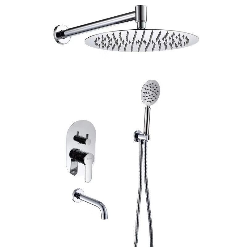 ROUND /SQUARE Rainfall Ceiling Bathroom Shower Columns in-Wall Mounted Hidden Faucet Chrome Black