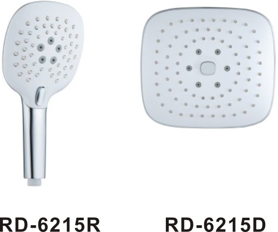 RD6215&3functions ABS square shower set with button/shower douche/bathroom faucet accessories sprayer/black matt shower