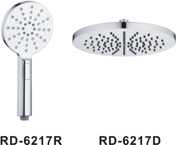 RD6217&3functions ABS round shower set with button/shower douche/bathroom faucet accessories sprayer/black matt shower