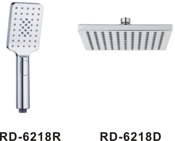 RD6218&3functions ABS square shower set with button/shower douche/bathroom faucet accessories sprayer/black matt shower
