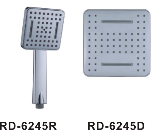 Full Chrome Rainfall Shower Head Set , Black Matt Shower Overhead Shower Head Kit