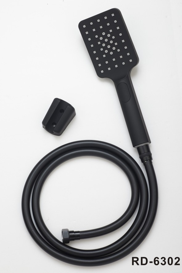 3function ABS square /round handle shower set with full chrome/bathroom faucet accessories sprayer/black matt shower