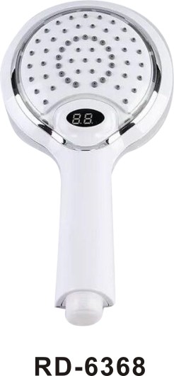 7 Color Handheld Bathroom Shower Heads Round Led Light Temperature Display