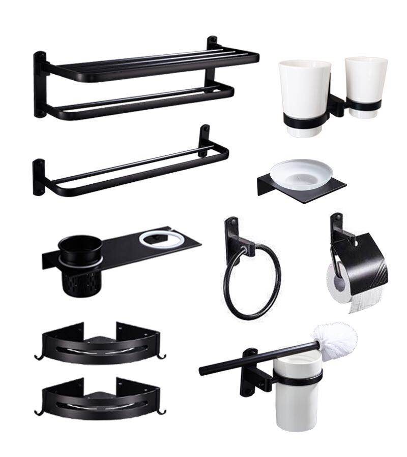 Brass Aluminum Home Bathroom Accessories Towel Rack Glue Stick Easy Installation